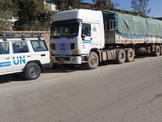 UNHCR convoy arriving in Mekelle, Tigray, carrying life-saving humanitarian aid including medicines and shelter kits to treat the sick and repair destroyed homes (PHOTO: UNHCR Ethiopia)