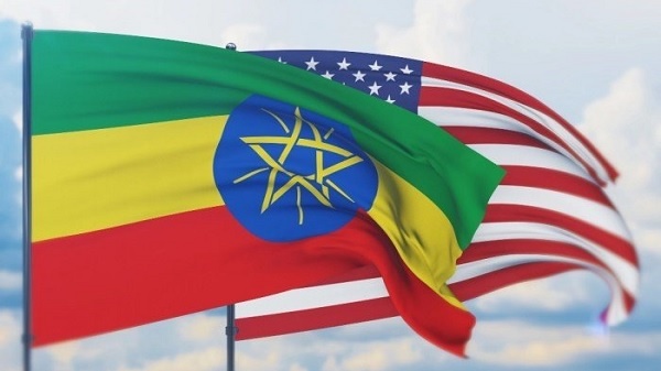 Ethiopia (front) and USA (back) flags (PHOTO CREDIT: The Strategy Bridge)